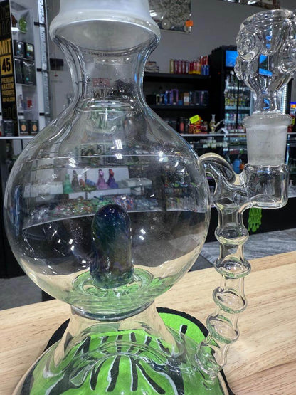 Brando Glass Blooper - Pacific North West Theme Eagle, Mountain, & Forest Theme 14mm 90° displayed in a shop.