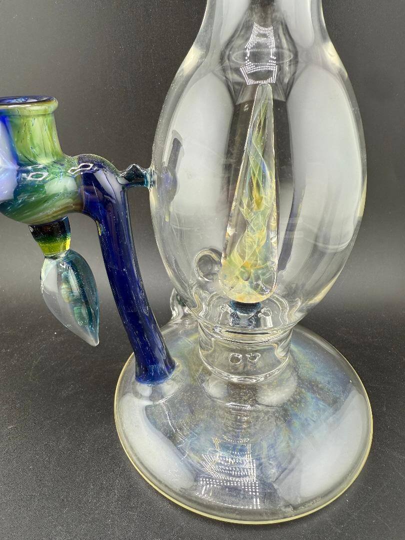 Brando Glass Blooper - Space Tech with Fumed Spike Perc 10mm 90° showcasing its intricate design and percolator.