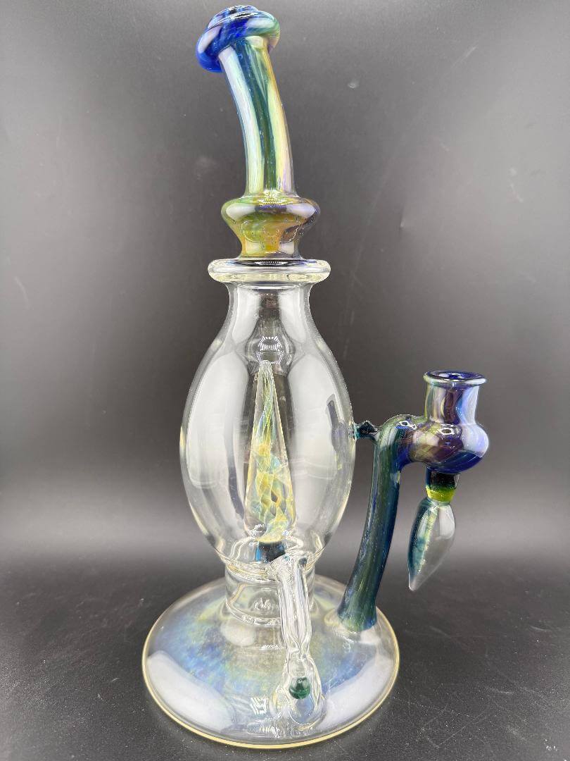 Brando Glass Blooper - Space Tech with Fumed Spike Perc 10mm 90° showcasing its unique design and craftsmanship.