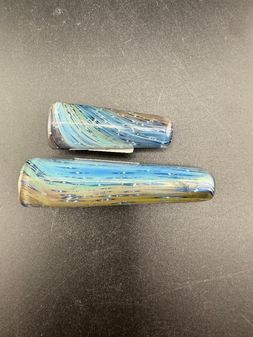 Brando Glass Blunt / Joint Holder - Space Tech & Crushed Opal, featuring vibrant glass design and craftsmanship.