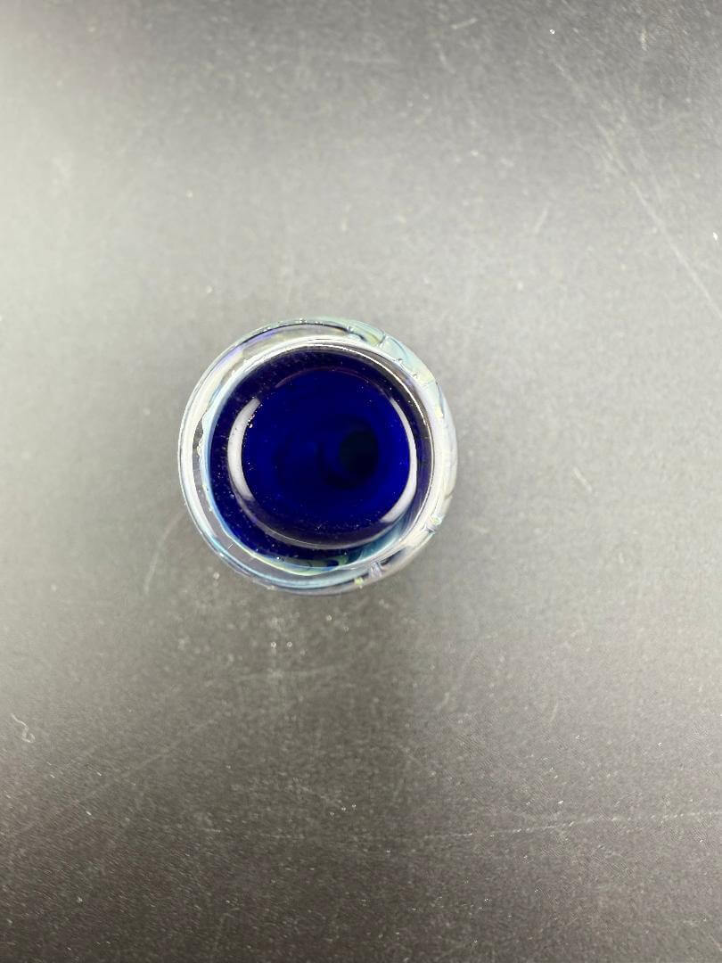 Brando Glass Blunt / Joint Holder - Space Tech & Crushed Opal top view showcasing deep blue color.