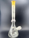 Brando Glass Clear Blasted PNW Beaker 10mm 45° with nature-inspired design and intricate sandblasted artwork.