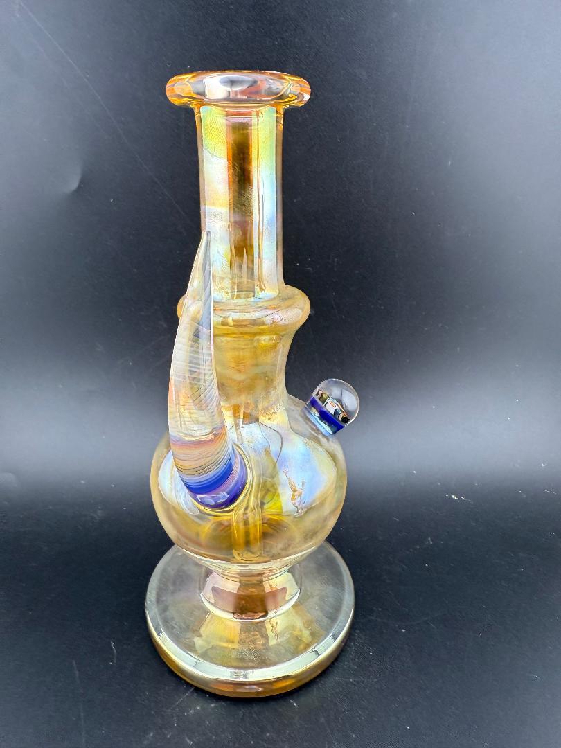 Brando Glass Fumed Orb Rig 10mm 45° - Hand-blown functional art for concentrate sessions.
