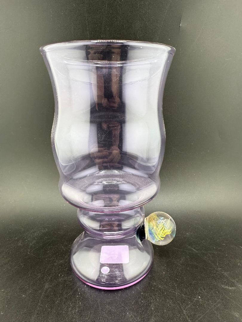 Brando Glass Handcrafted Heady Cup w/ Fumed Marble Attachment - Purple showcasing elegant design and vibrant purple color.