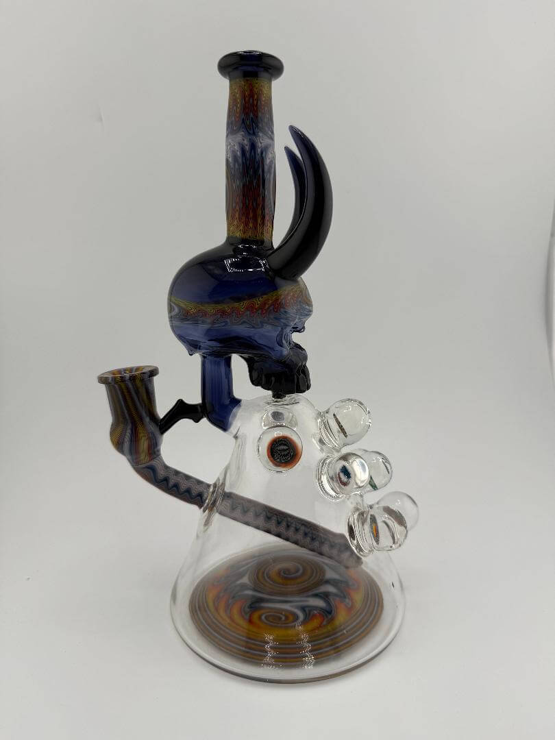 Brando Glass x Joe Hamilton glass skull wig wag rig 10mm 90° handcrafted heady glass from Spokane, WA