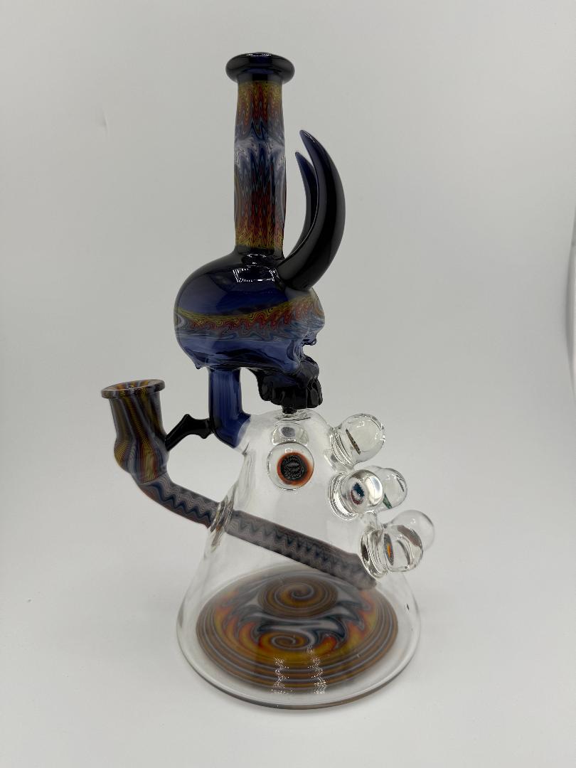 Brando Glass x Joe Hamilton glass skull wig wag rig 10mm 90° handcrafted heady glass from Spokane, WA