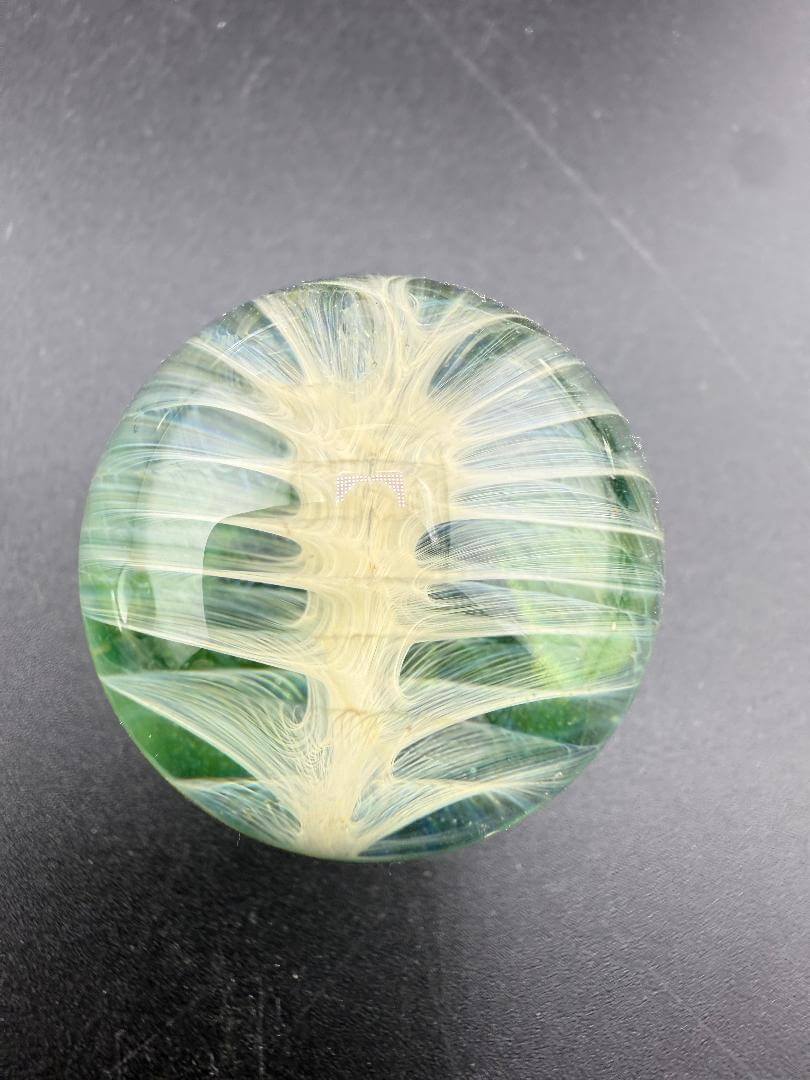 Brando Glass Marble - 30mm Fumed Implosion showcasing intricate design and rich fume colors.