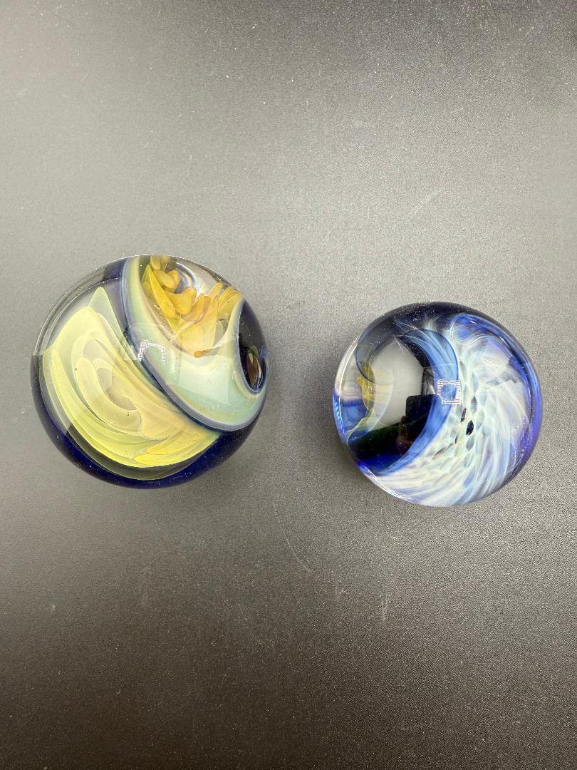 Brando Glass Marble - Double Vortex 1.4" - 1.6" featuring intricate vortex designs and dynamic colors.