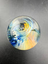 Brando Glass Marble - Fumed Vortex w/ Colored Backer 1.3" - 1.4" showcasing vibrant colors and intricate design.
