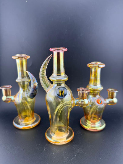 Brando Glass Mini Fumed Moon Shine Jug Rig 10mm 90° w/ Mille Attachment collection in vibrant colors.