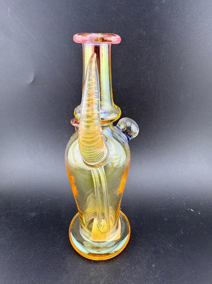 Brando Glass Mini Fumed Moon Shine Jug Rig 10mm 90° w/ Mille Attachment in vibrant colors