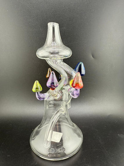 Brando Glass Mushroom Growth on Mushroom Rig 10mm 90° with colorful mushroom accents