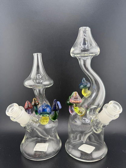 Brando Glass Mushroom Growth on Mushroom Rig – 10mm 45° Joint with colorful mushroom designs