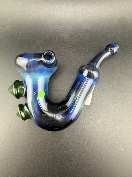 Brando Glass Sherlock Pipe - Deppes Darkness Blue w/ Green Spike Attachments
