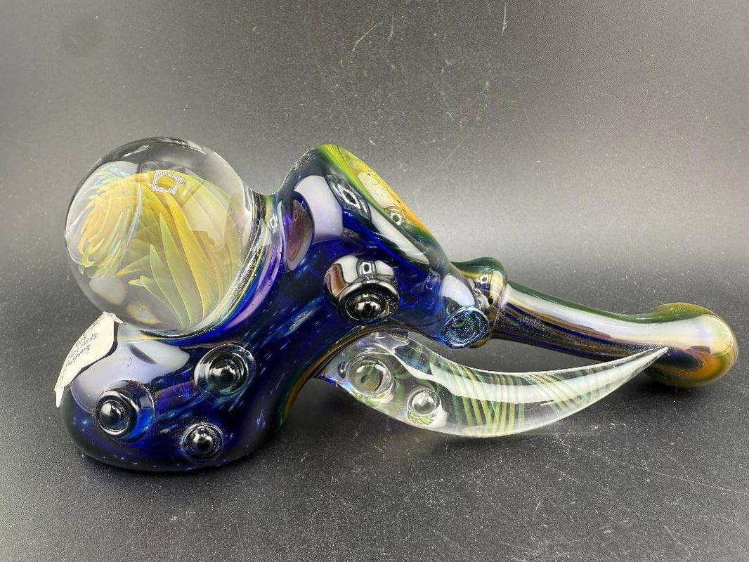 Brando Glass Side Car - Space Fume Tech w/ Large Implosion Marble Attachment showcasing vibrant colors and design.