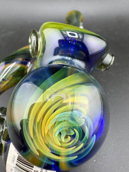 Brando Glass Side Car - Space Fume Tech w/ Large Implosion Marble Attachment showcasing vibrant colors and unique design.