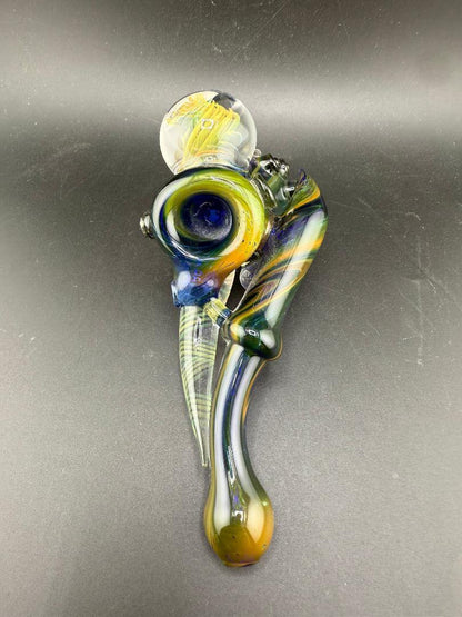 Brando Glass Side Car - Space Fume Tech w/ Large Implosion Marble Attachment showcased from above.