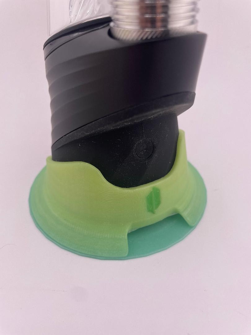 Lime Green Fade Puffco Peak Pro stabilizer base providing stability to the setup with a precision 3D-printed design.