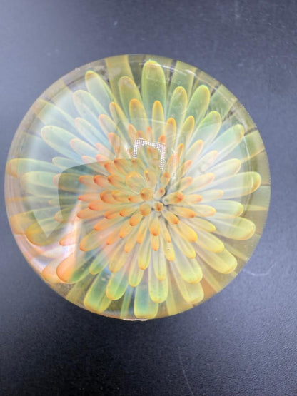 McDoogIe Glass Marble – 36mm Gold Fume Implosion