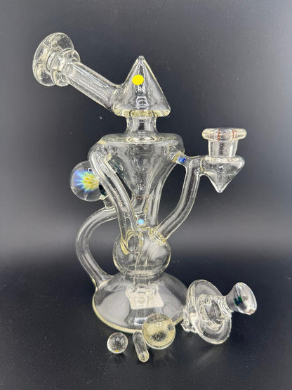 Mank Glass UV Bluev Recycler 10mm 90° w/ Spinner cap and Slurper Set