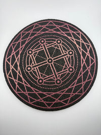 Haze Wheel - 12" UV-reactive foam mat with intricate geometric design for sustainable decor.