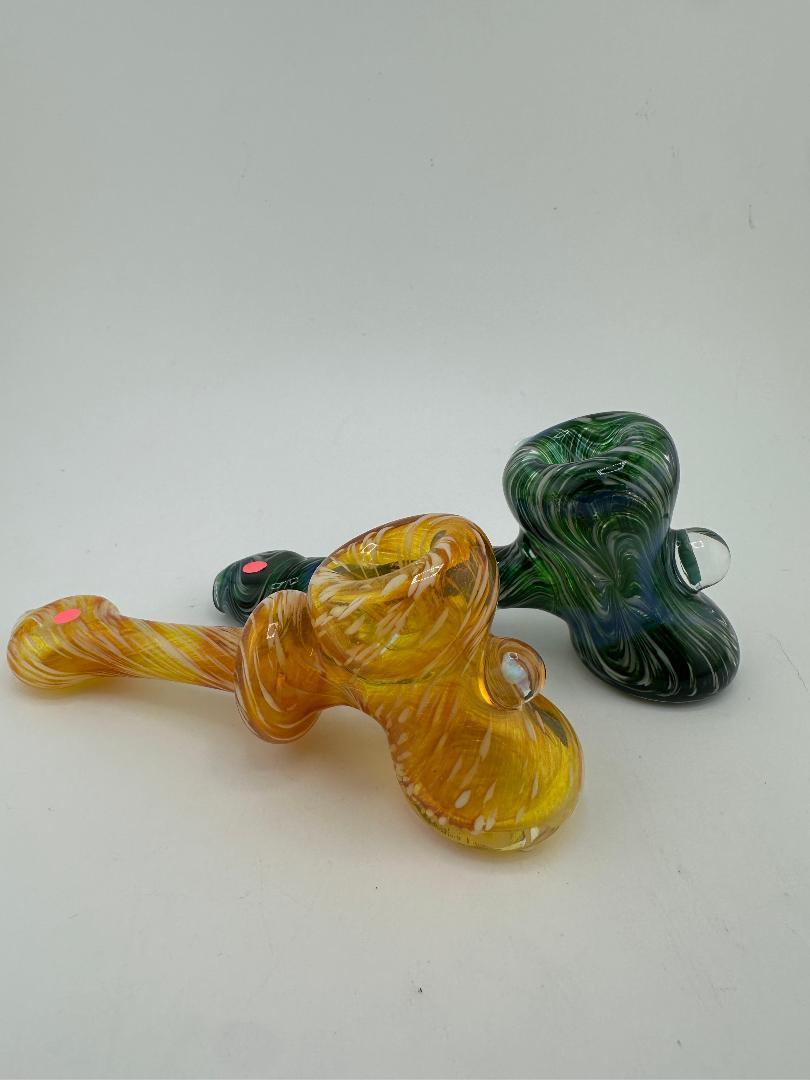 Mank Glass Dry Pipe - Full Color Hammer w/ Opal Attachments