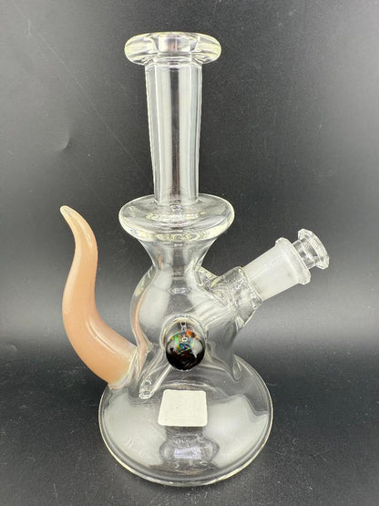 Pugsley Glass Straight Neck Jammer w/ Colored Horn & opal 10mm 45°
