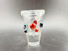 Paulson Pieces Shot Glass with artistic dot designs, handcrafted in Spokane, WA, showcasing unique glass artistry.