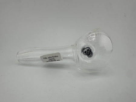 Filla John Glass Dry Pipe - Red Dichro Clear Spoon w/ Millie