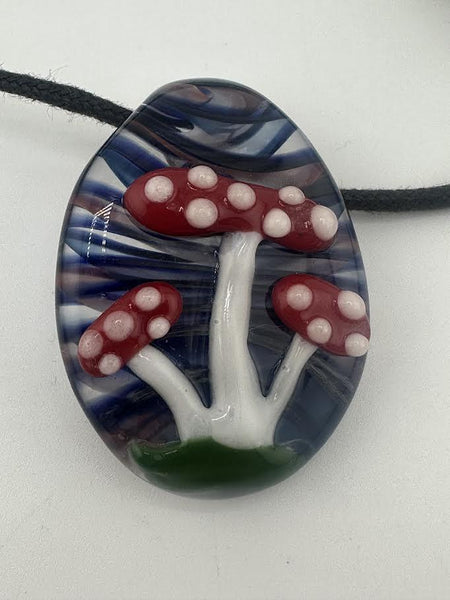 Crondo Glass Pendant - Painted Oval Scene