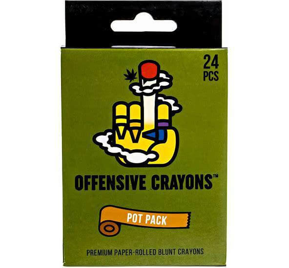 Offensive Crayons 24pc Pot Pack, bold coloring tools with cheeky names for adult creative enthusiasts.