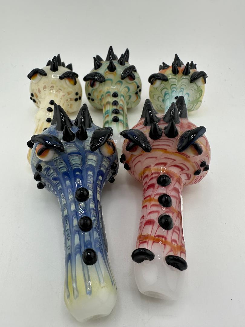 Filla John Glass Hand Pipe - Simple Colorful Dragon
