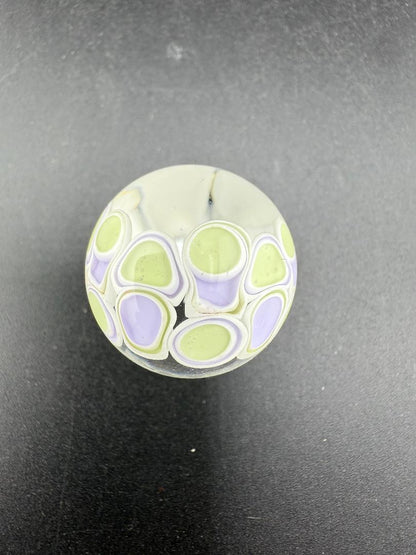 Silacious Boro Jockey (SBJ) Glass Marble Fancy Dot Stack Over Clear Approx. 1"