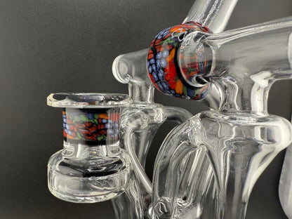 Domer Glass Double  Recycler Quad Uptake Milli Chip Stack 10mm Recycler