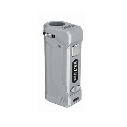 Yocan Uni Pro portable vaporizer mod in gray, designed for adjustable cartridge sizes and variable voltage control.