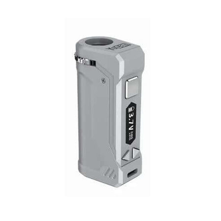 Yocan Uni Pro portable vaporizer mod in gray, designed for adjustable cartridge sizes and variable voltage control.