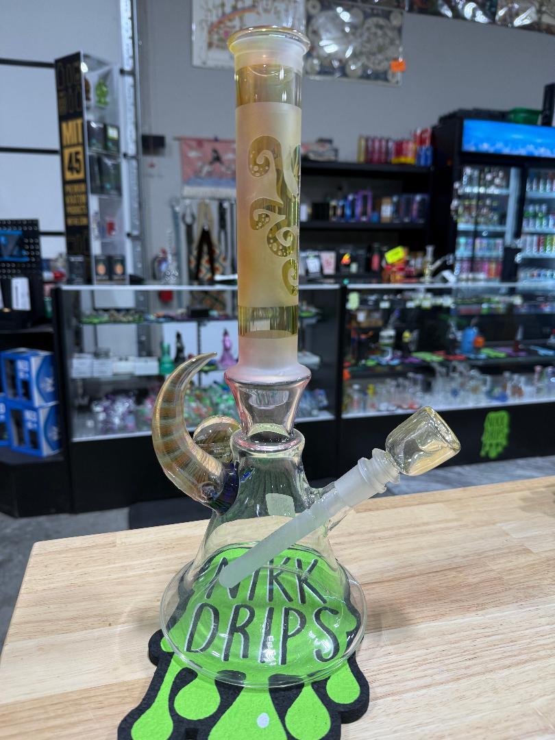 Brando Glass Flower Beaker - Sandblasted & Fumed Octopus 14mm 45°