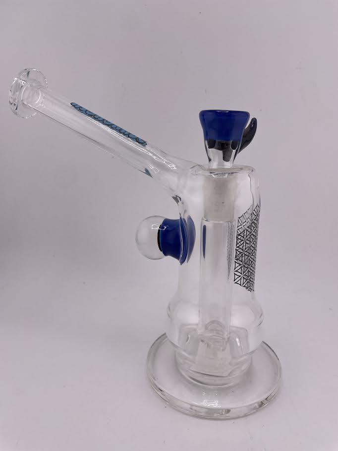 Highgrade Glass - Clear Sacred Geometry w/ Colored accent Recessed Joint Bub