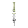 Human Grade Shroom Nectar Collector in green color, 9.5" borosilicate glass with mushroom-shaped shower perc for filtration.