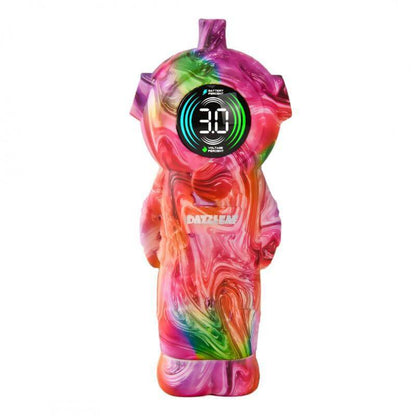 Dazzleaf Spaceman 510 cartridge battery with colorful swirl design and LED screen displaying battery level.