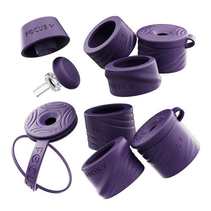 Focus V Carta Swivel and Silicone Accessory Kit featuring purple silicone components and glass parts.