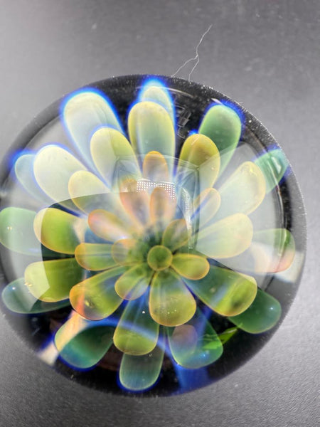 McDoogIe Glass Marble – 34mm Gold Fume Implosion