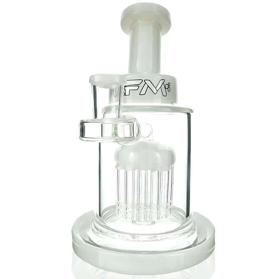 AFM Glass 8 Arm Tree Perc Rig TX544 with diffused fixed stem and bowl, designed for smooth filtered hits.