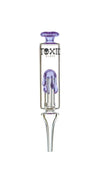 Toxic Glass Drip Sphere Nectar Collector TXNC30 with purple accents, designed for smooth concentrate hits.