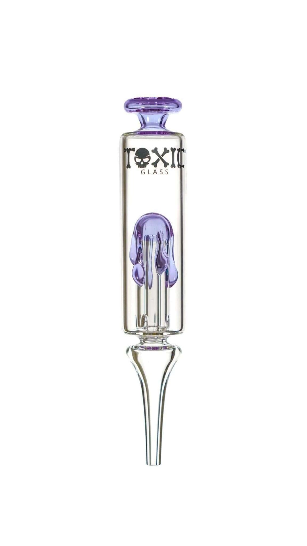 Toxic Glass Drip Sphere Nectar Collector TXNC30 with purple accents, designed for smooth concentrate hits.