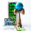 Sweets Kendama Radar Sticky Clear with blue tama, BOOST ken shape, extra string and stickers for kendama enthusiasts.