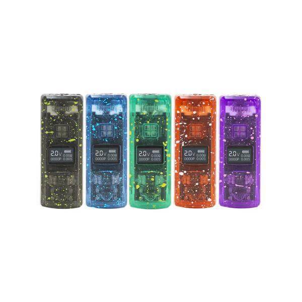 Five colorful Wulf X-Ray Kodo Pro 510 batteries in various shades showcasing their vibrant designs.