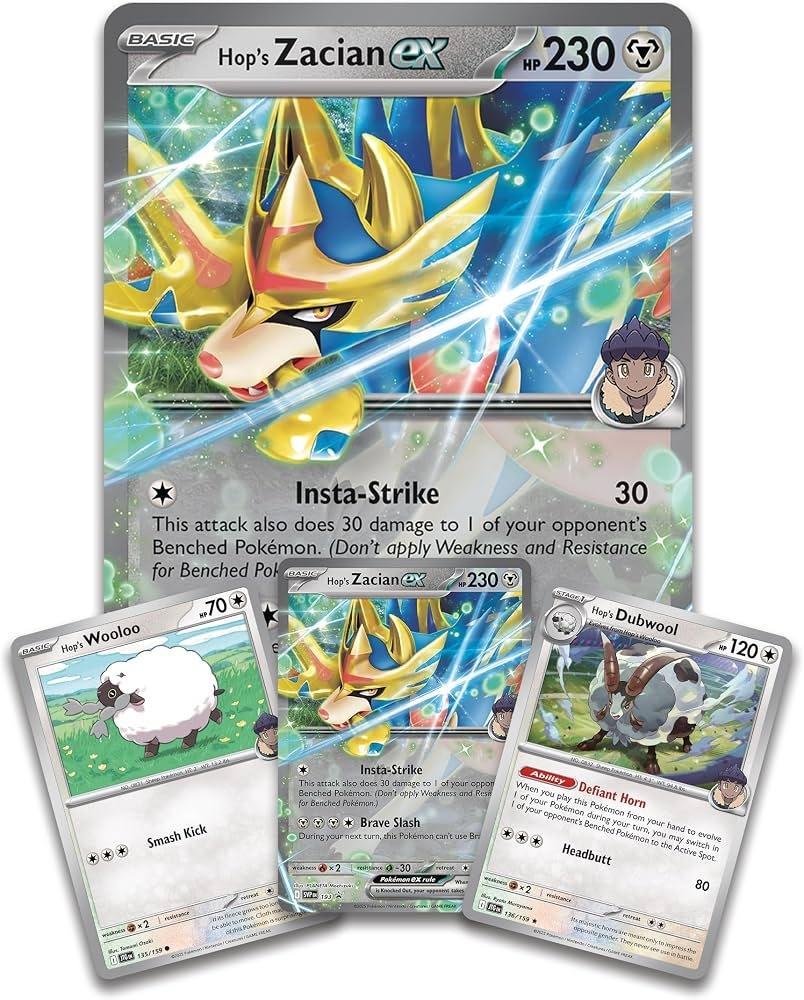 Pokémon TCG Hop’s Zacian ex Box – 4 Booster Packs + Promo Cards | Factory Sealed