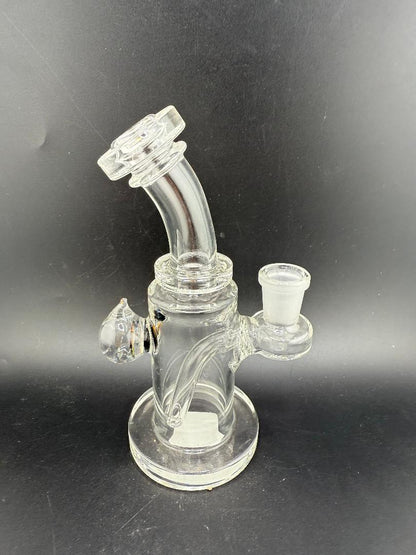 Crondo Glass Clear Banger Hanger Rig w/ Millie Image Marble14mm 90°