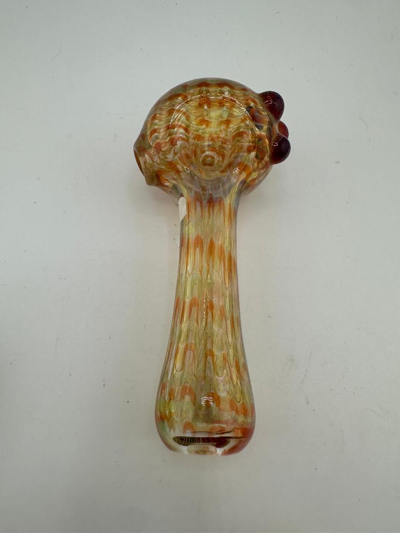 Crondo Glass Hand Pipe - Fumed Wrap & Rake